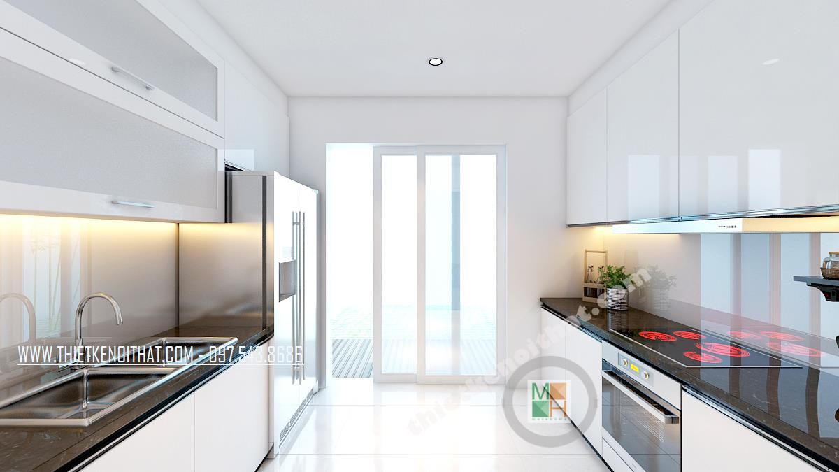 Mẫu kính màu ốp bếp tại Garmuda